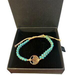 Turquoise Tree of Life Adjustable Bracelet NWOT